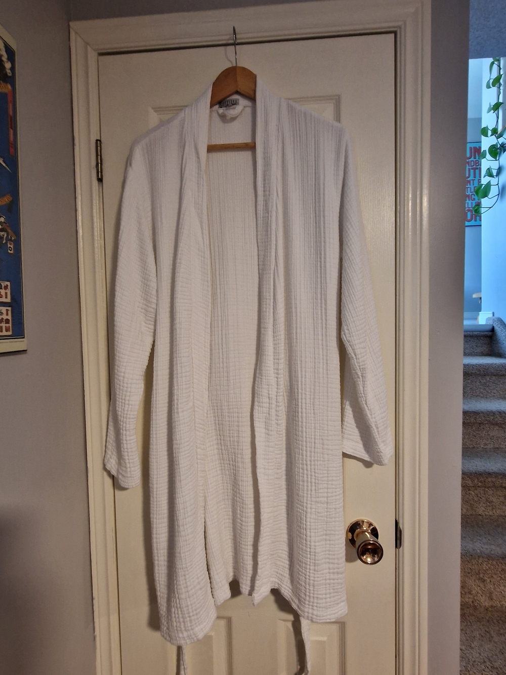 Pokoloko White Waffle Robe, Size Small/Medium